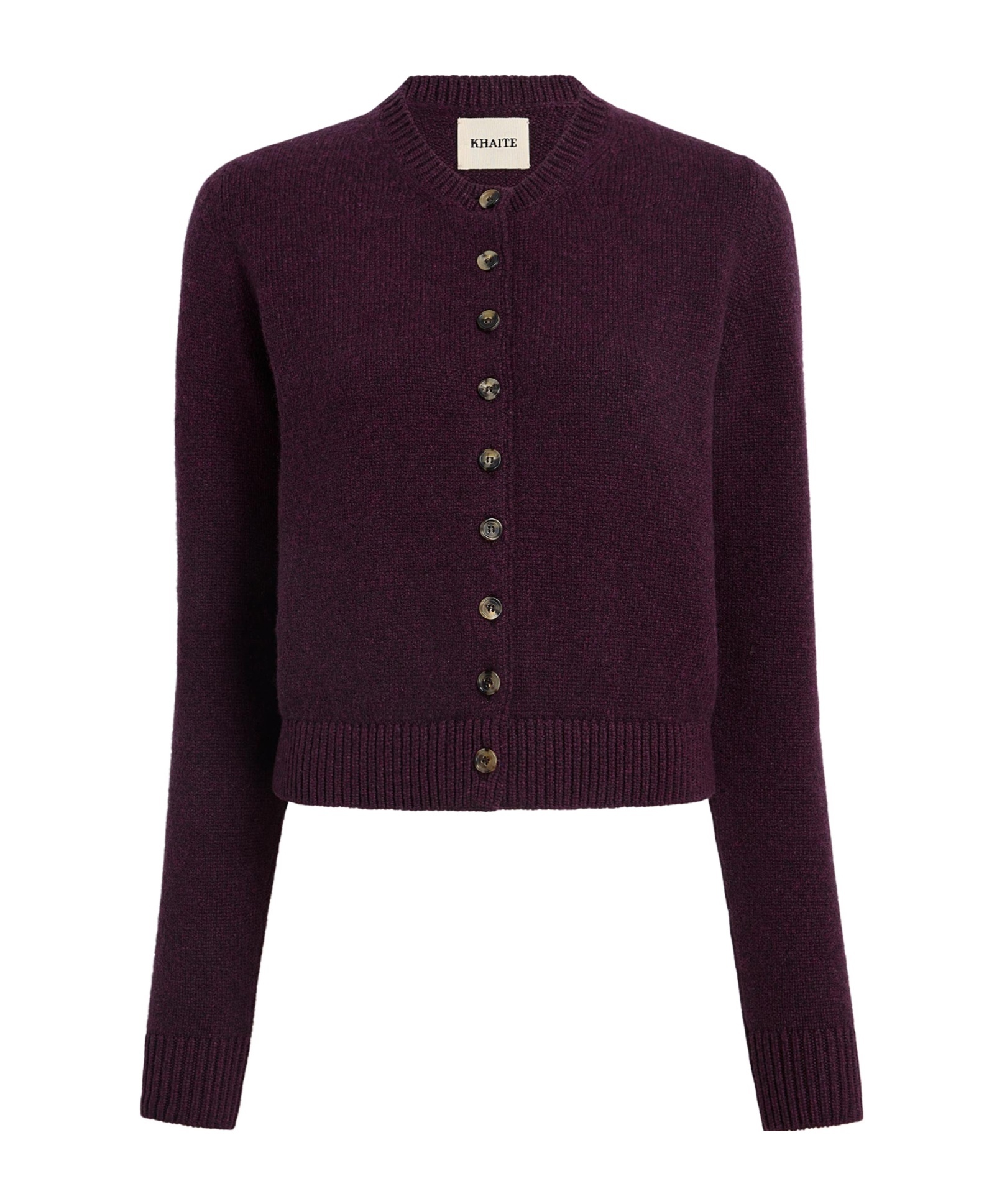 Khaite Plum Cashmere Knit Everheart Cardigan In Purple
