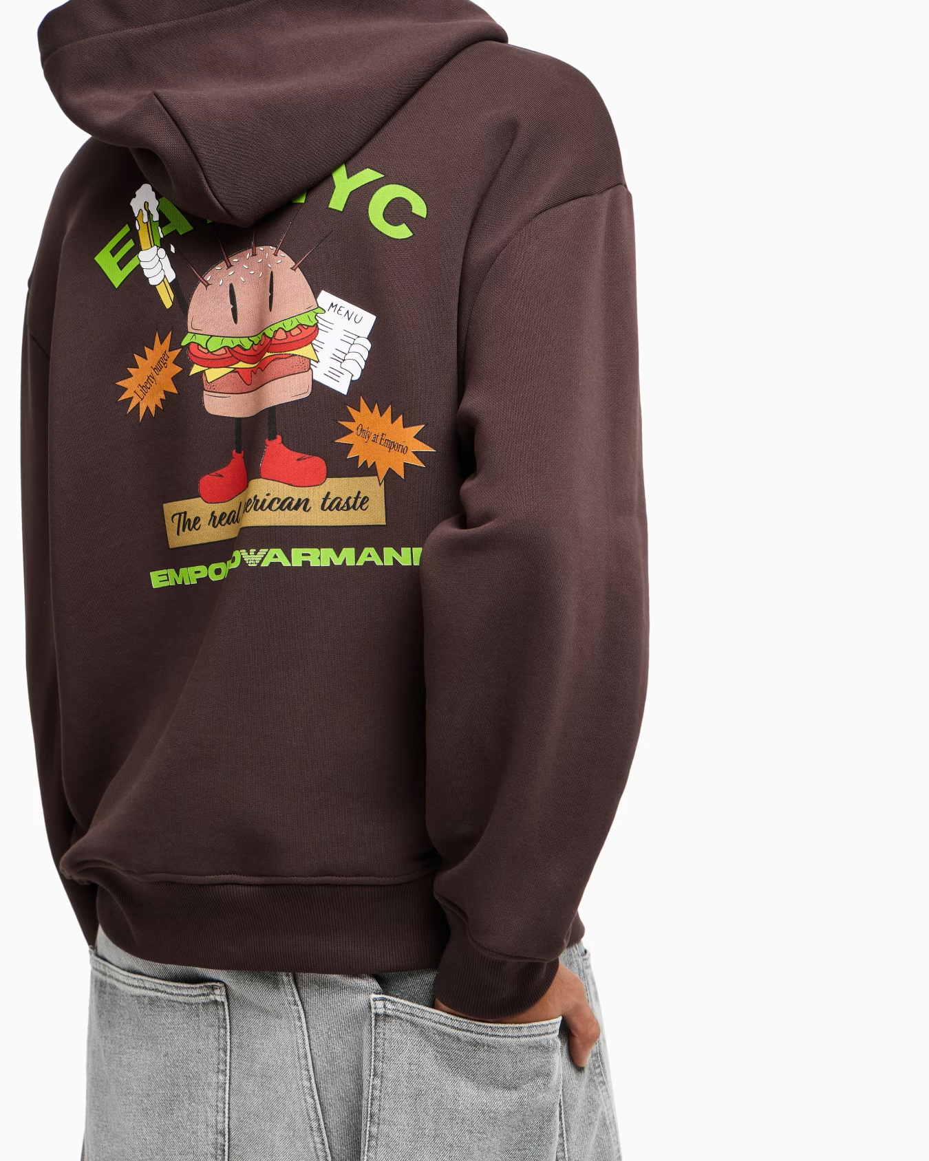 Emporio Armani Burger-graphic Hoodie In Multi