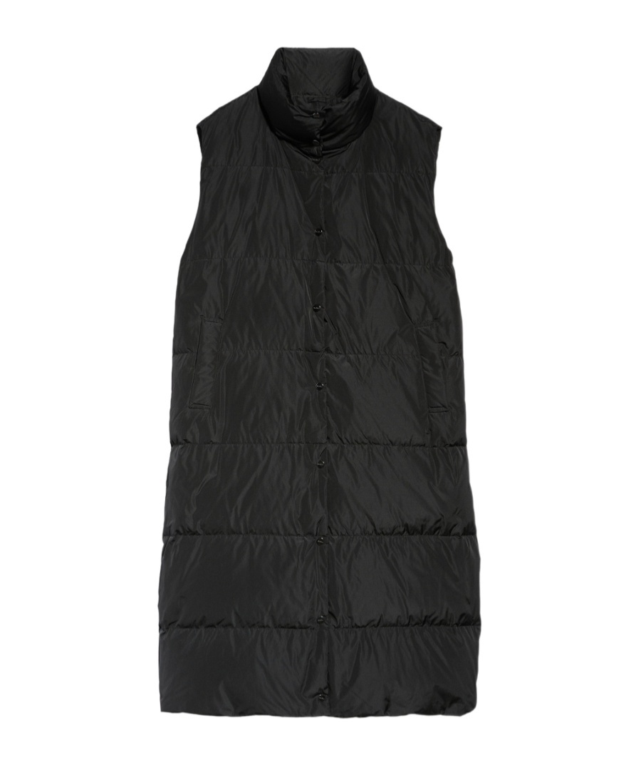 Max Mara Double-sided Waterproof Sleeveless Down Jacket In Black