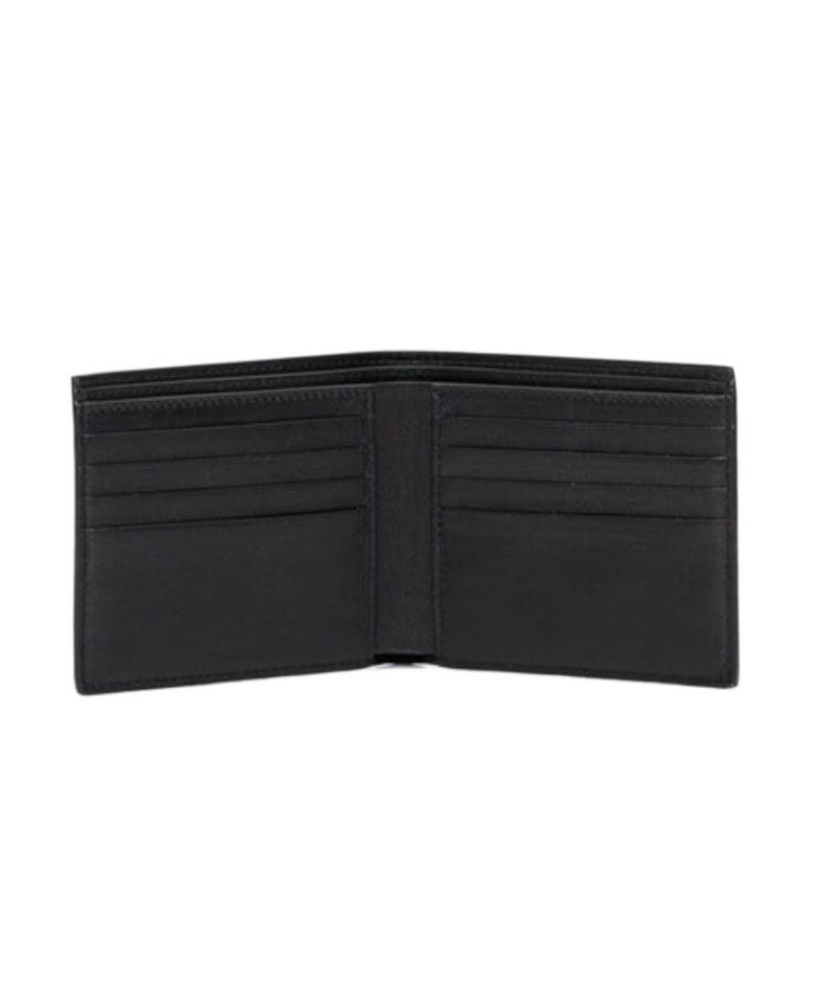 Balenciaga Black Wallet With Contrasting Logo Print In Leather Man In Black