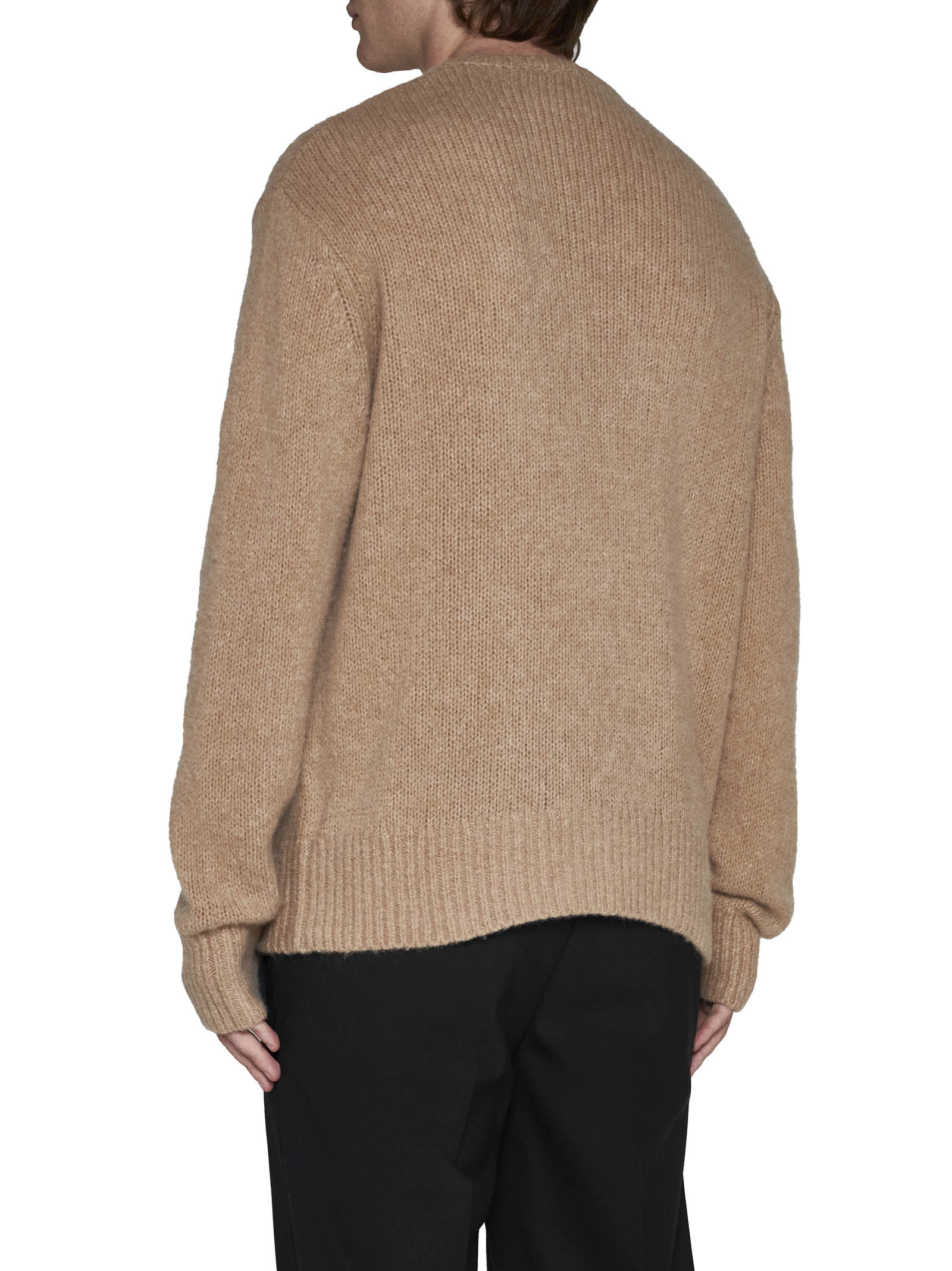 Neil Barrett Logo Patch Knitted Jumper In Nude