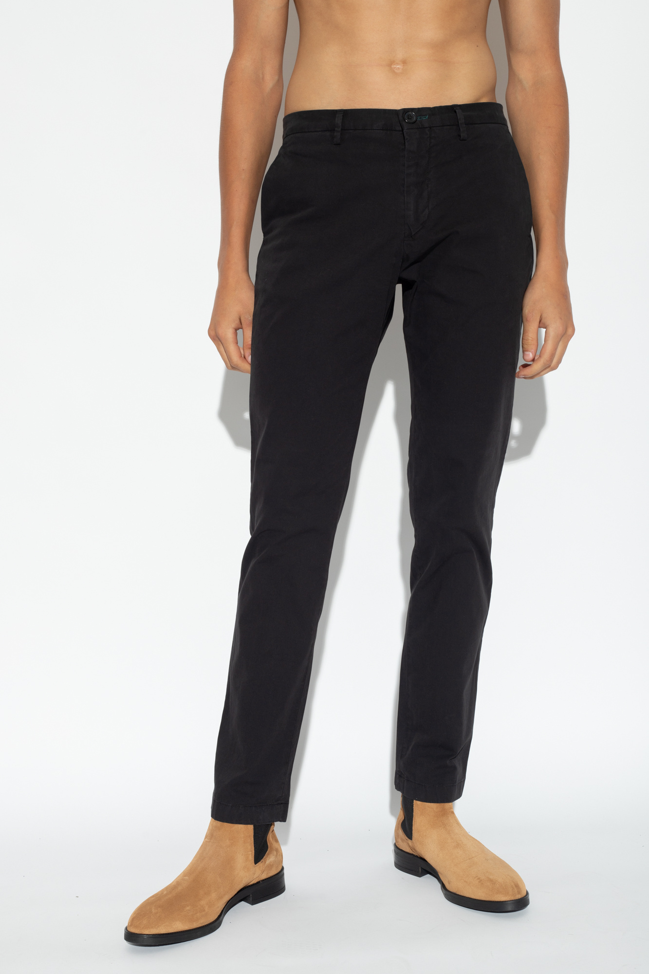 Ps By Paul Smith Zebra-patch Chino Trousers In Black