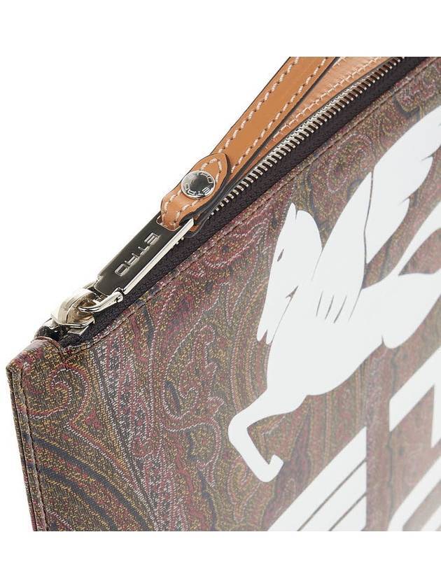 Etro Zippered Clutch In Brown