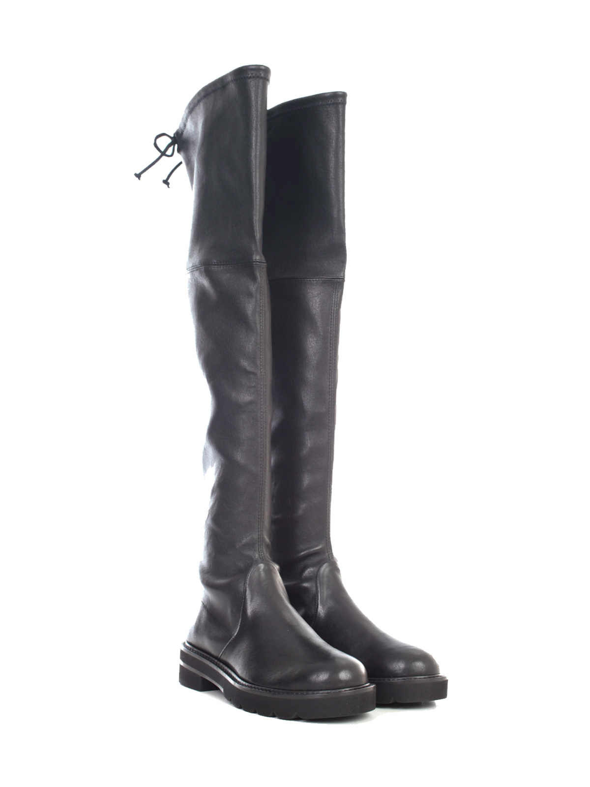 Stuart Weitzman Str Nappa Lowland Lift High Boots Shoes In Black
