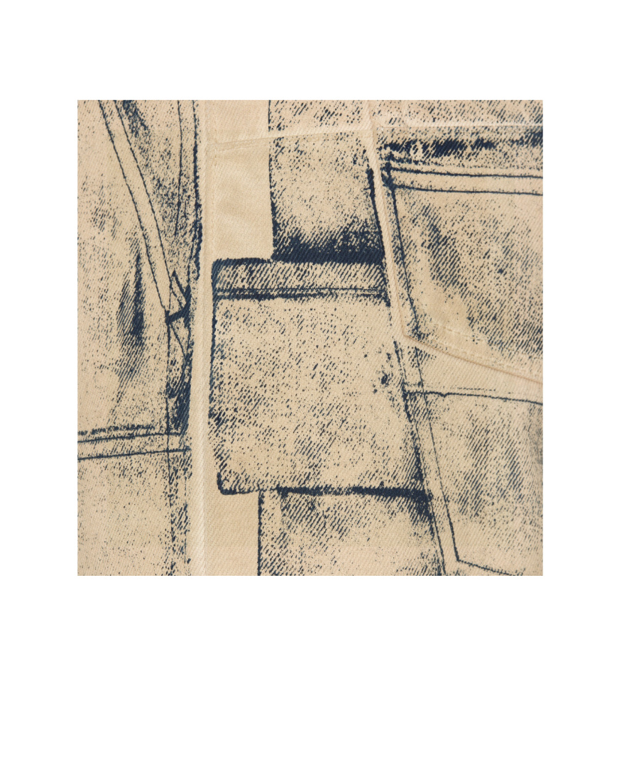 Dior Tooling Effect Printed Jeans In Nude