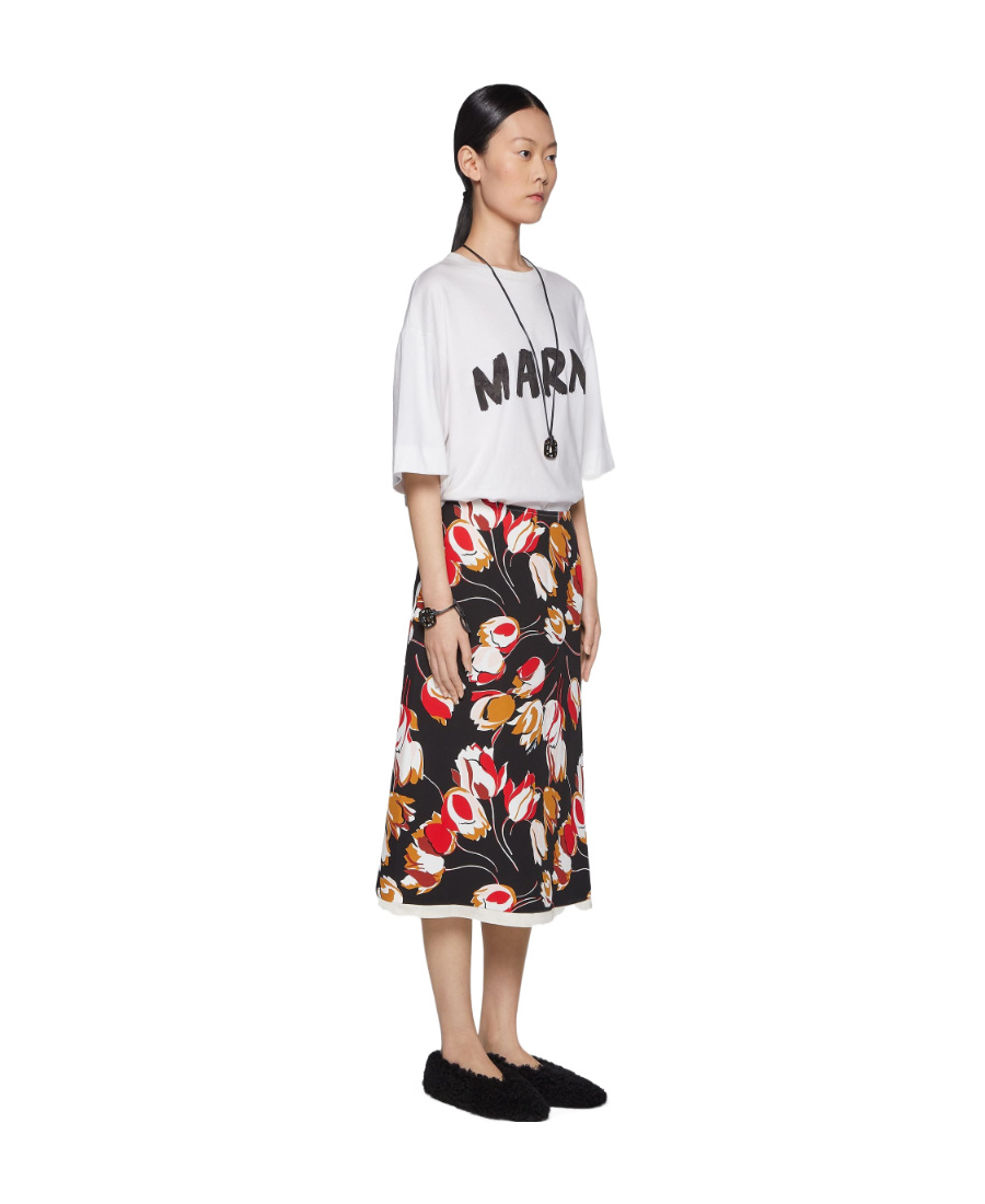 Marni Oversized Logo T In White
