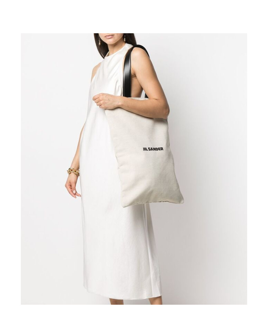 Shop Jil Sander Logo-print Tote Bag In White