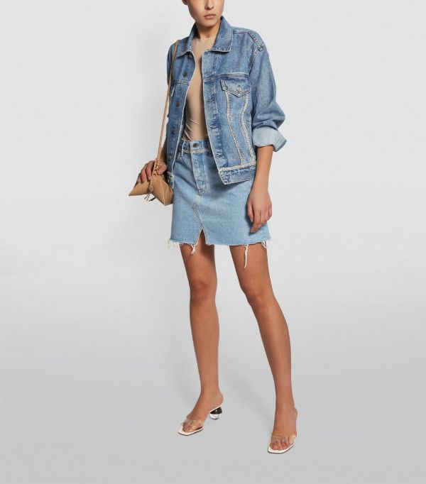 Grlfrnd Logo Denim Casual Jacket In Gray