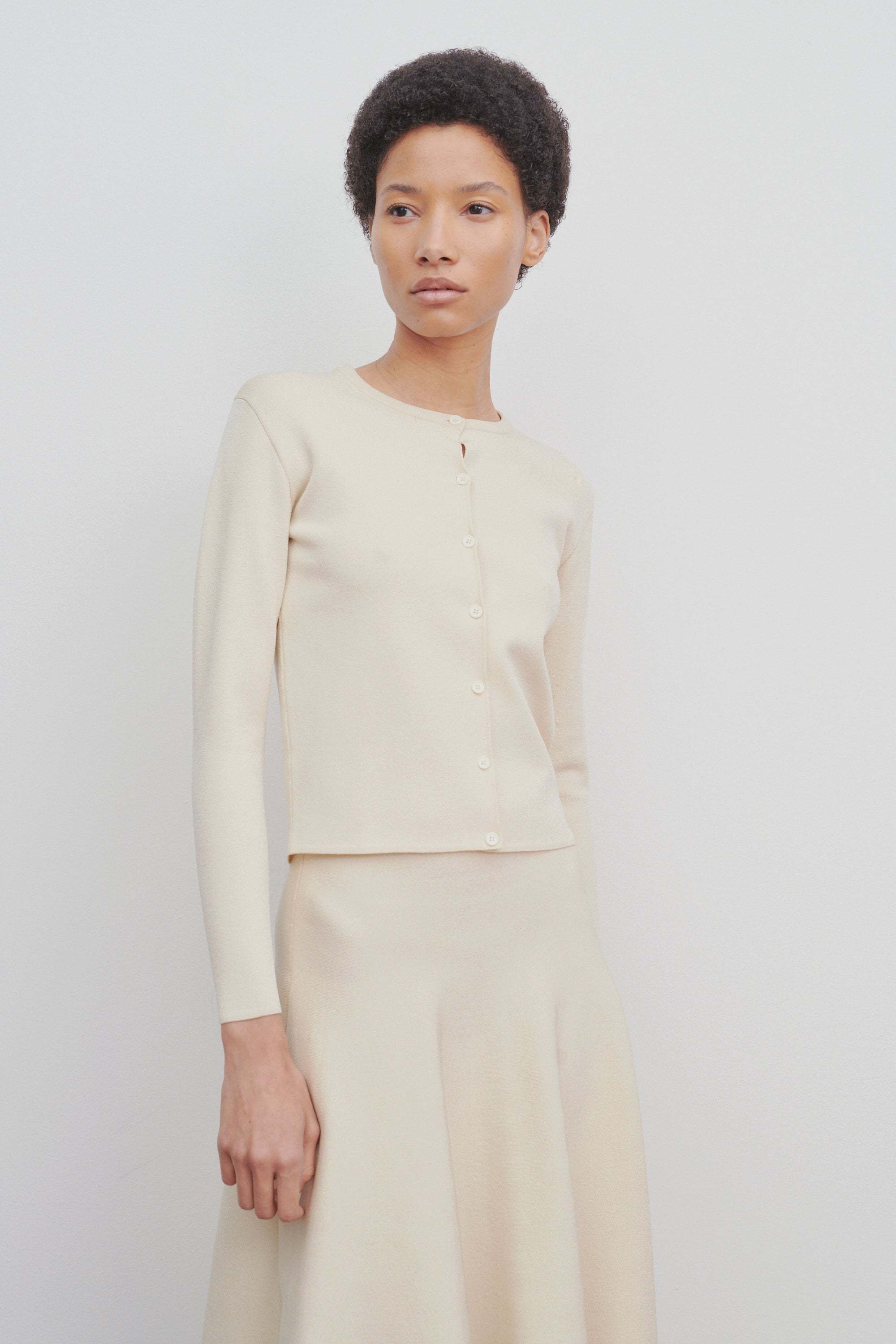 The Row Corole Ribbed-knit Cardigan In Nude