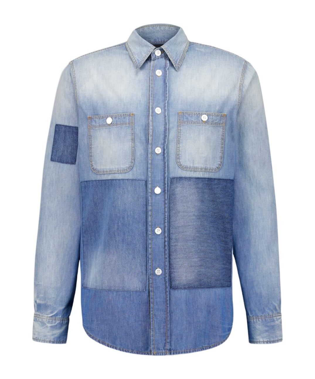 Givenchy Denim Shirt With Chest Pockets And Long Sleeves In Blue