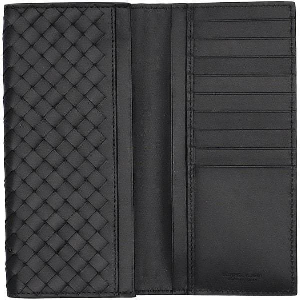 Bottega Veneta Intracciato Piccolo Woven Wrap-around Zipper Wallet In Black