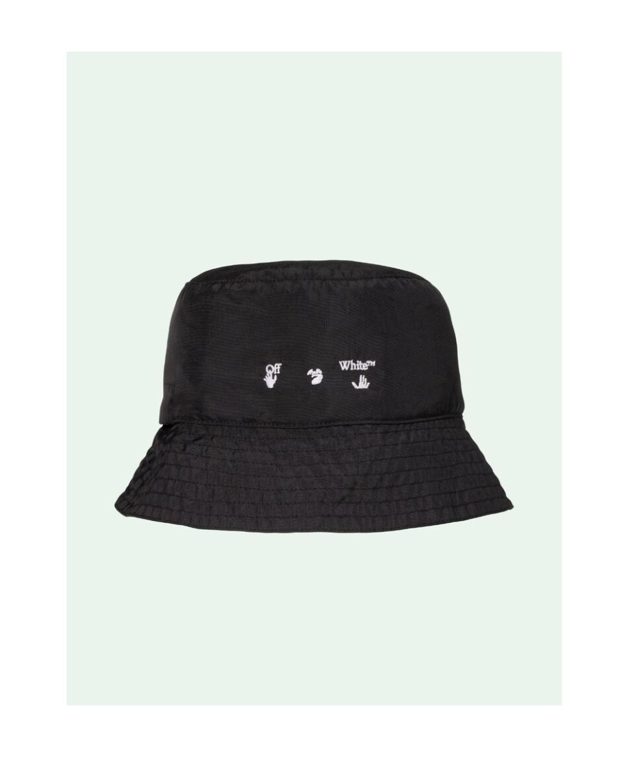 Off-white Logo-print Bucket Hat In Black