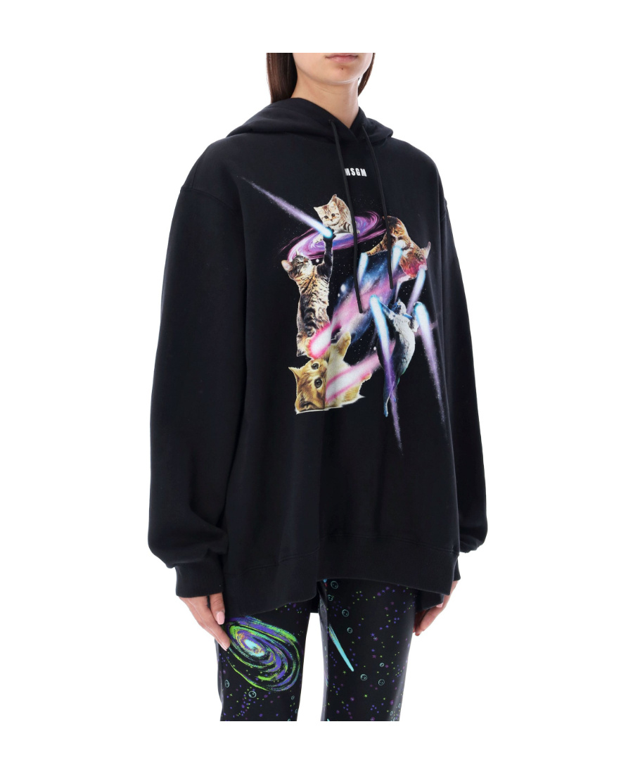 MSGM GRAPHIC-PRINT DRAWSTRING HOODIE
