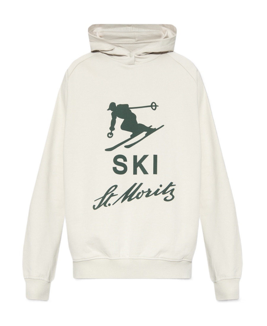 Bally Unisex 6302903 Ski Aspen Hooded Bone Sweatshirt In White