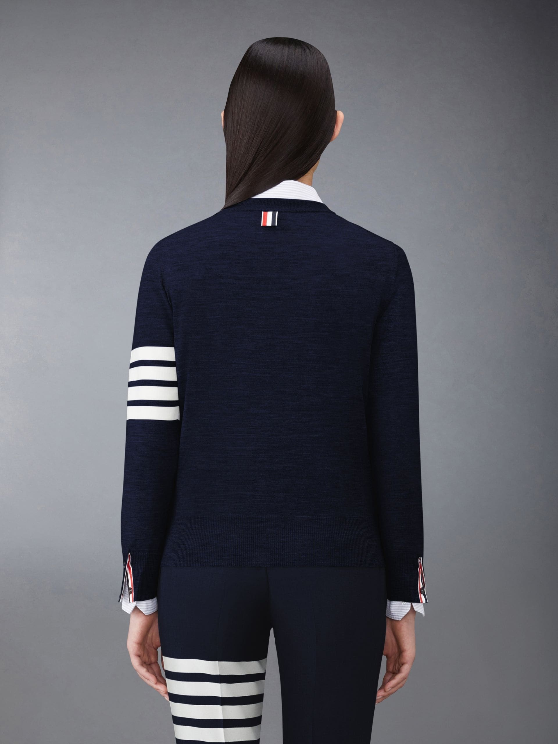 Thom Browne 4-bar Merino Jumper In Black