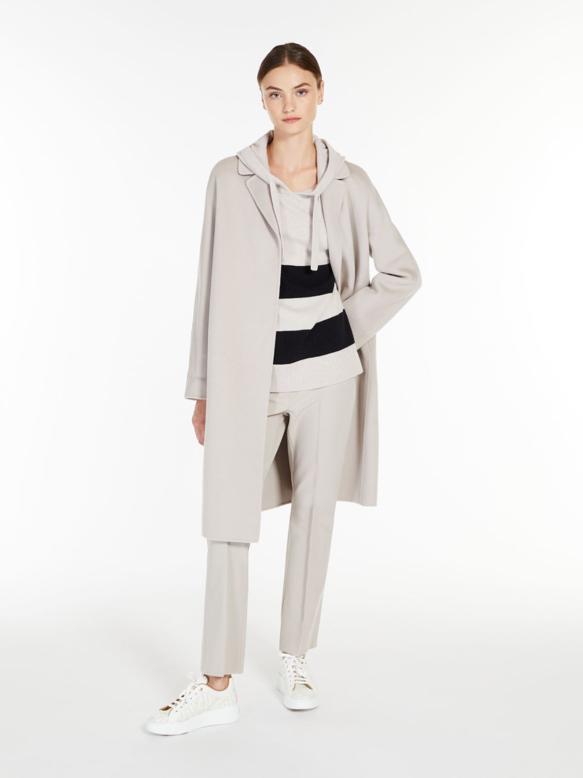 Shop Max Mara Fatina Stretch Casual Pants In Nude