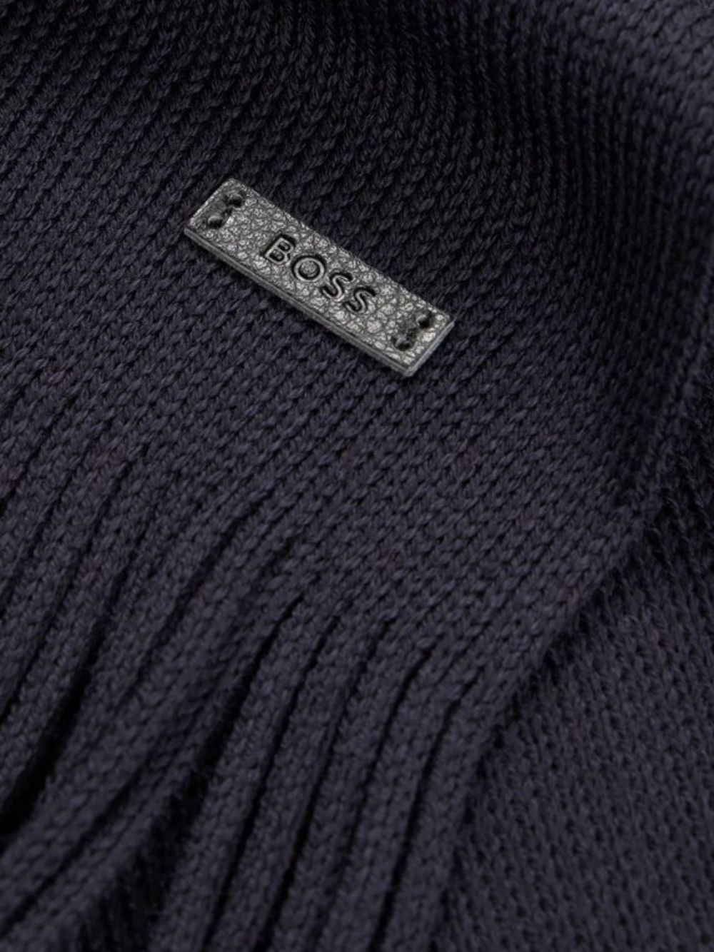 Hugo Boss Raschel-knit Scarf In Virgin Wool In Burgundy