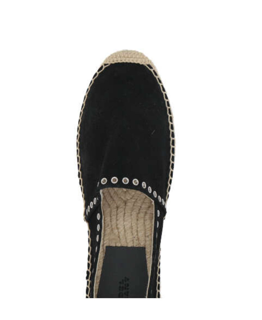 Isabel Marant Canae Eyelet-embellished Suede Espadrilles In Black