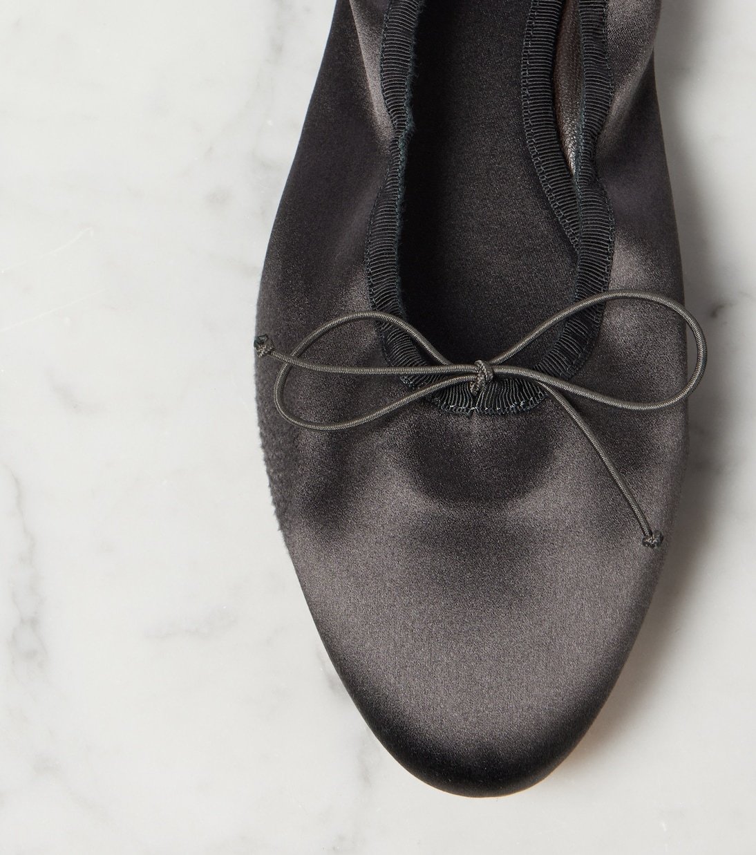 The Row Awar Satin Ballet Flats In Black