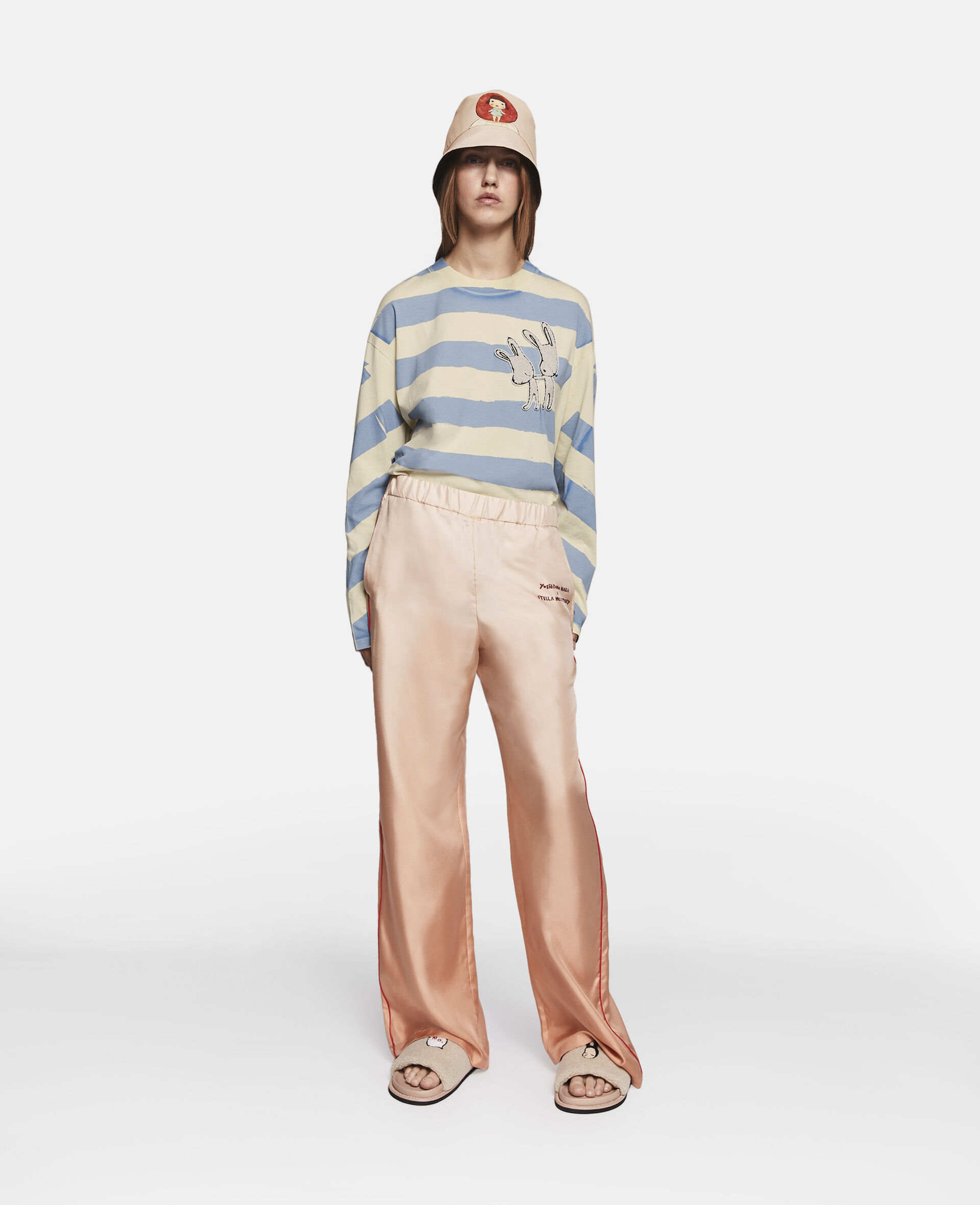 Stella Mccartney Logo-print Trousers In Nude