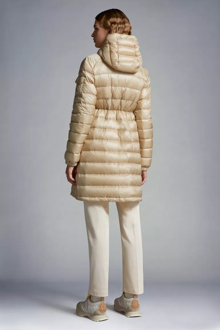 Moncler Amintore Hooded Down Coat In Nude