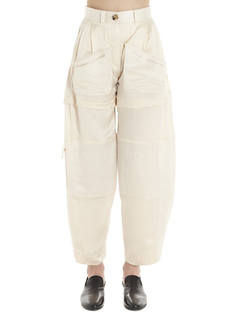 Lanvin Pants In Beige Silk In White