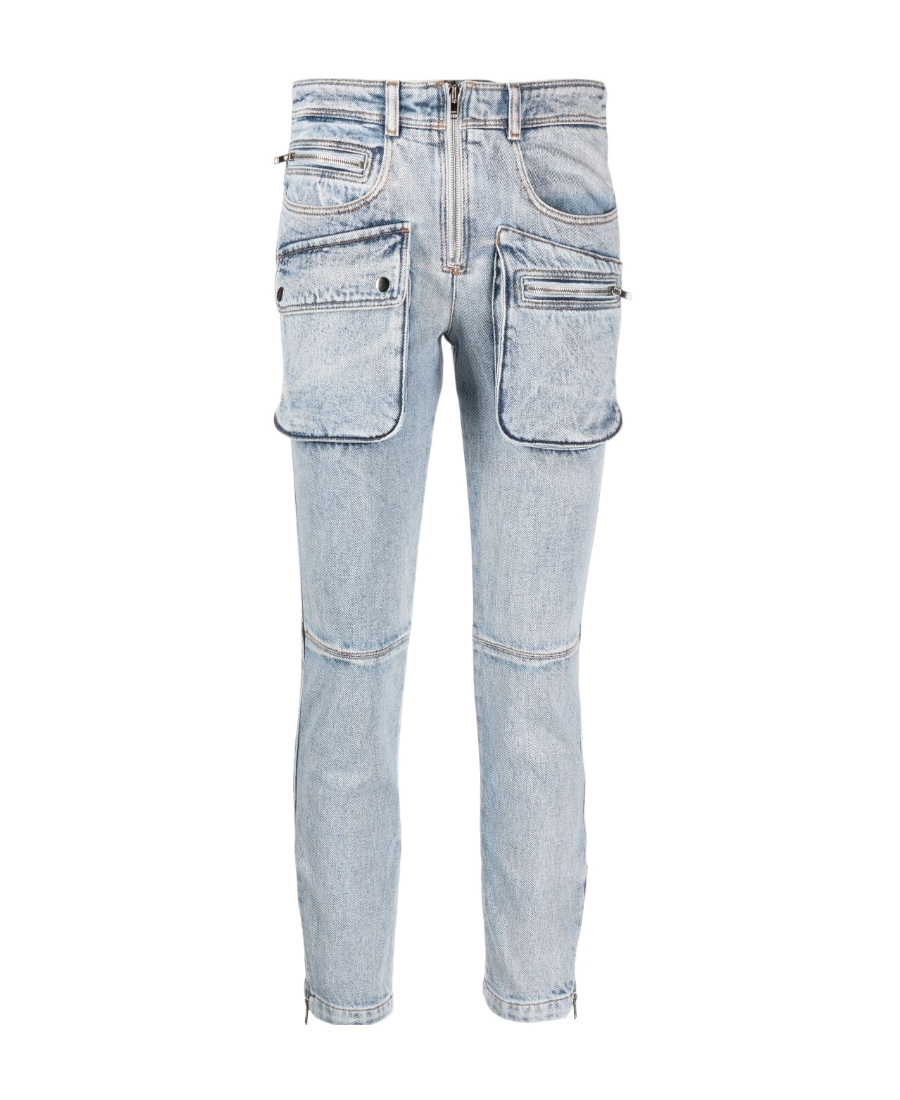 Isabel Marant Cenime Multi-pocket Straight-leg Jeans In Gray