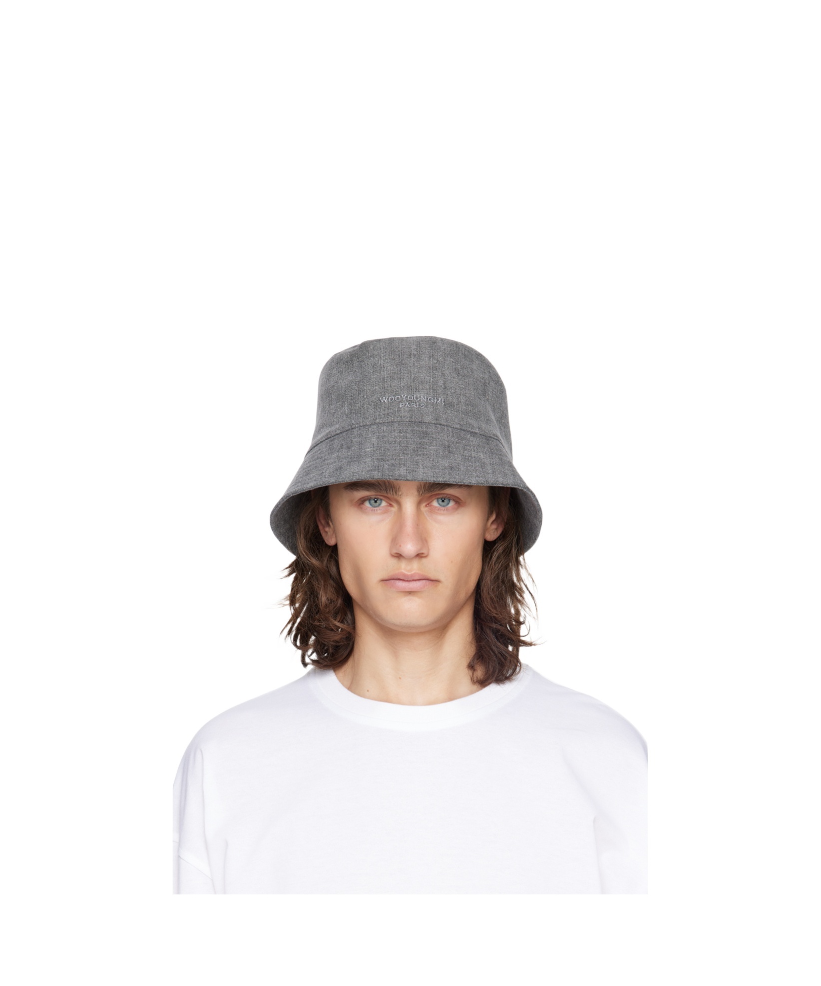 Wooyoungmi Gray Cotton Bucket Hat In White