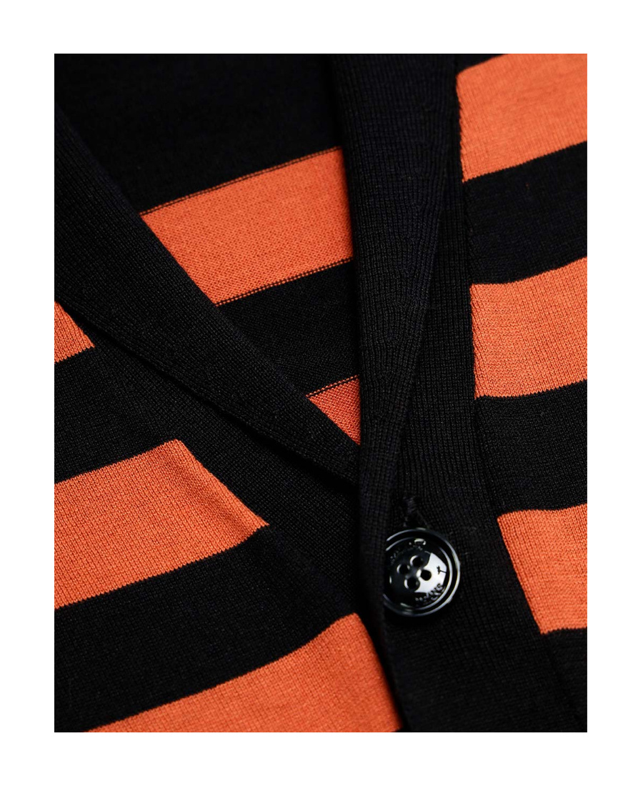 ARMANI JEANS STRIPED KNITTED CARDIGAN