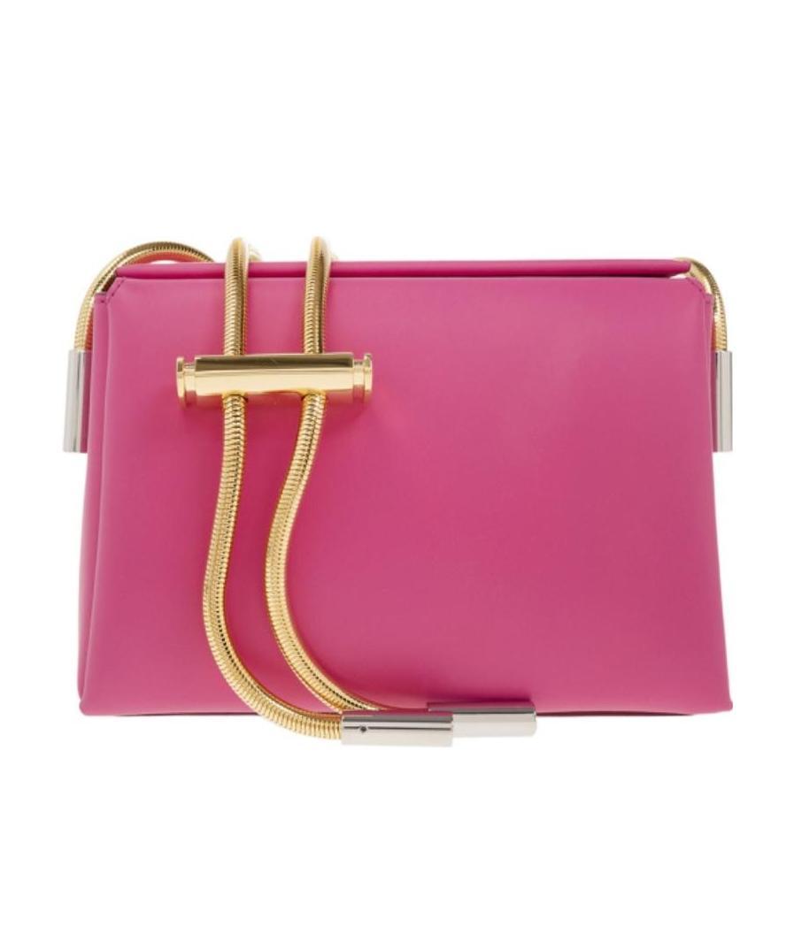 Marni Round Snake Chain Leather Shoulder Bag In Pink