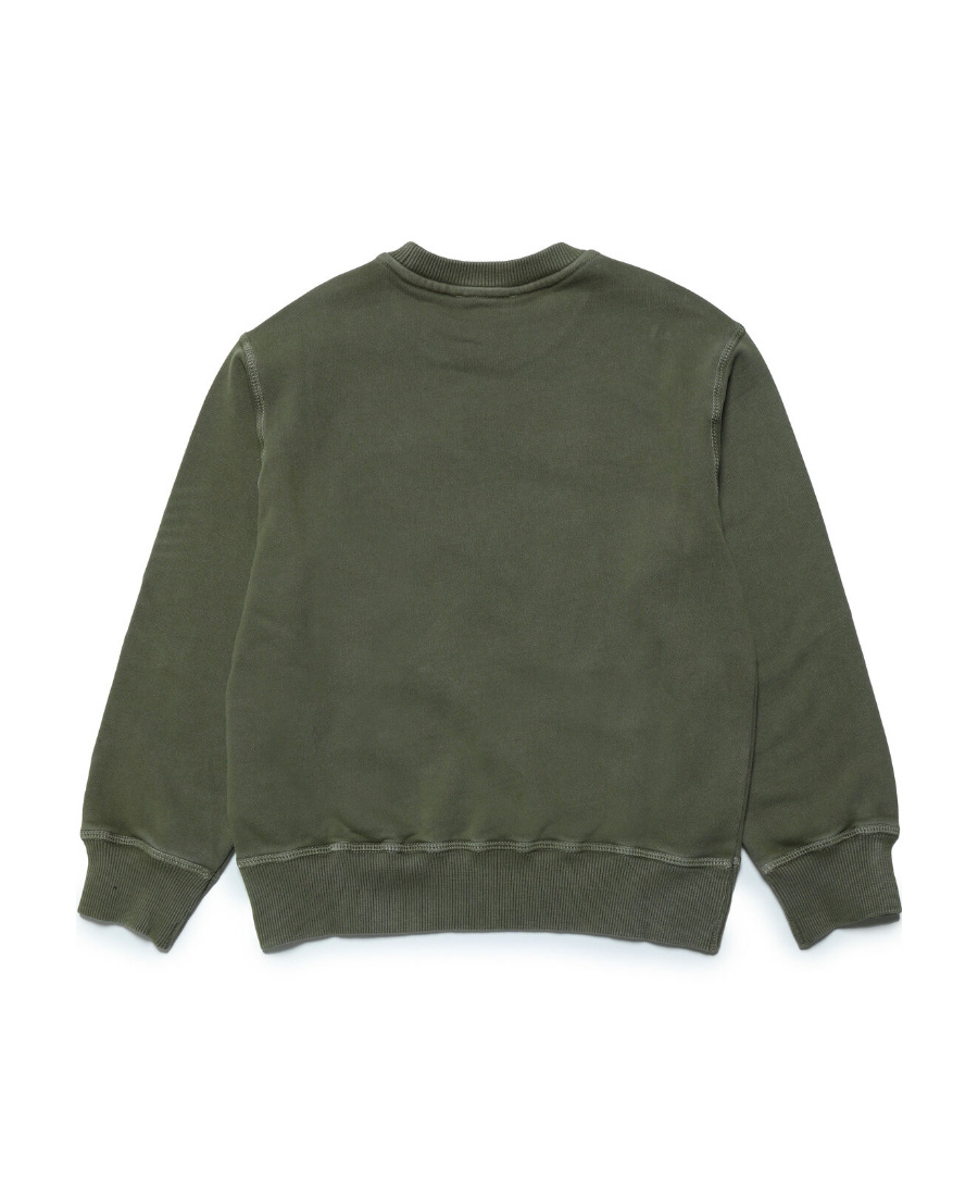 Diesel Logo-appliqué Cotton Sweatshirt In Green