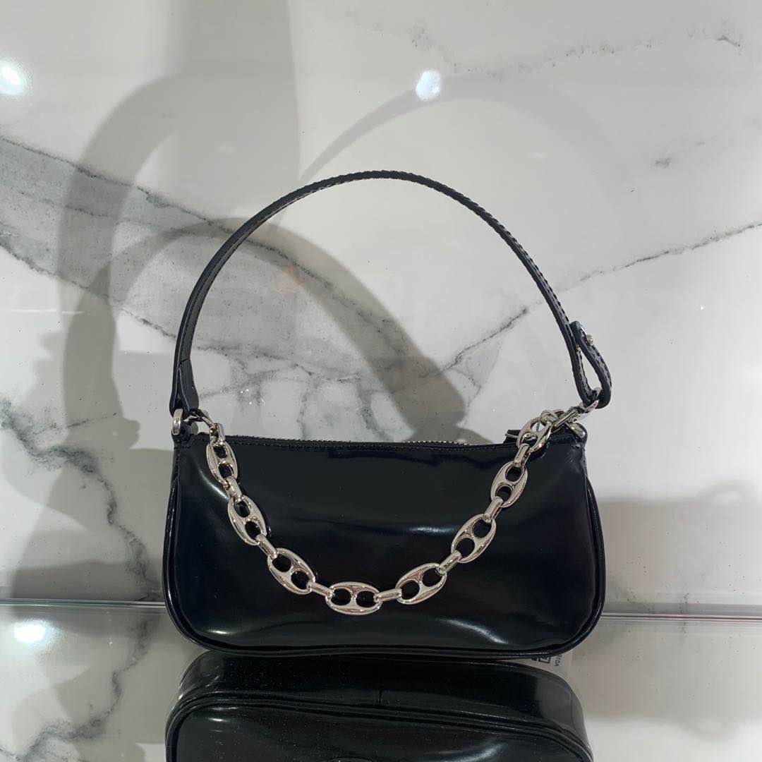 By Far Rachel Chain-linked Mini Shoulder Bag In Black