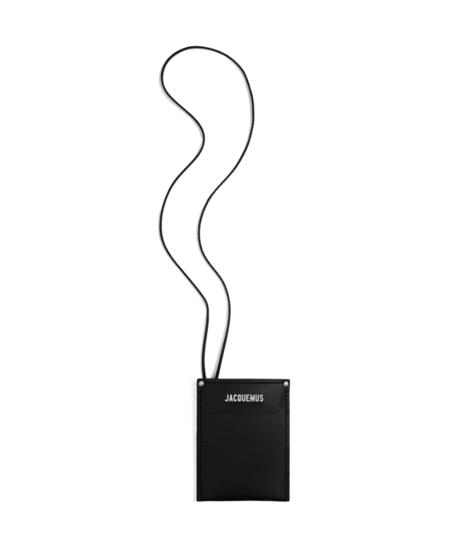 Jacquemus Black Leather Credit Card Holder Le Porte Men In Black