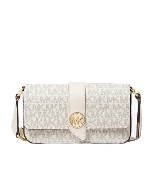 Michael Kors Greenwhich Logo-plaque Crossbody Bag In White