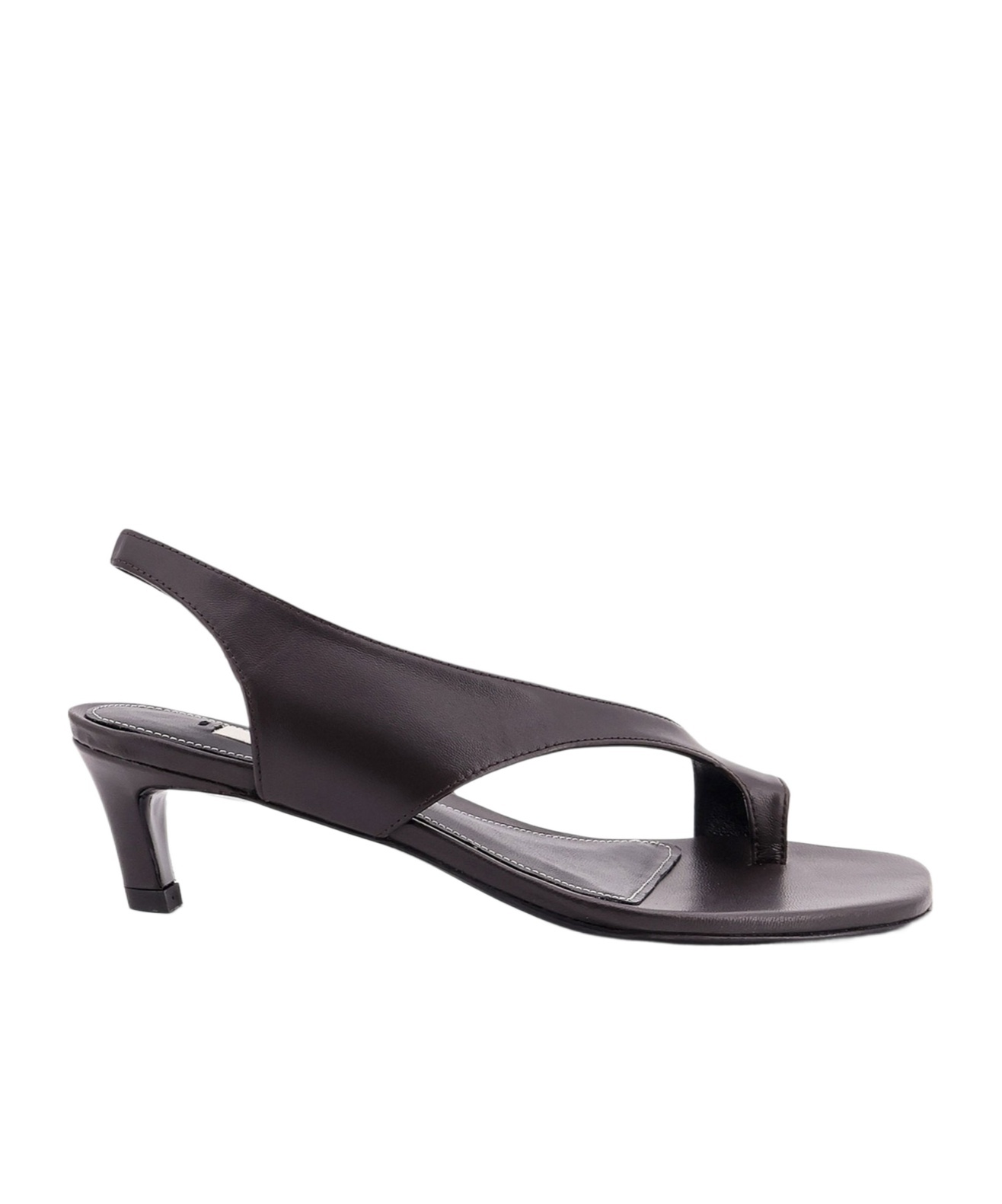 Totême Toteme Leather Heel Thong Sandals In Black
