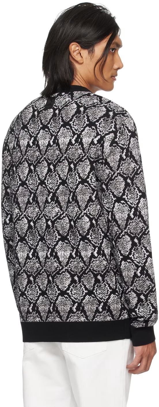 BALMAIN SNAKESKIN JACQUARD PATTERN SWEATER
