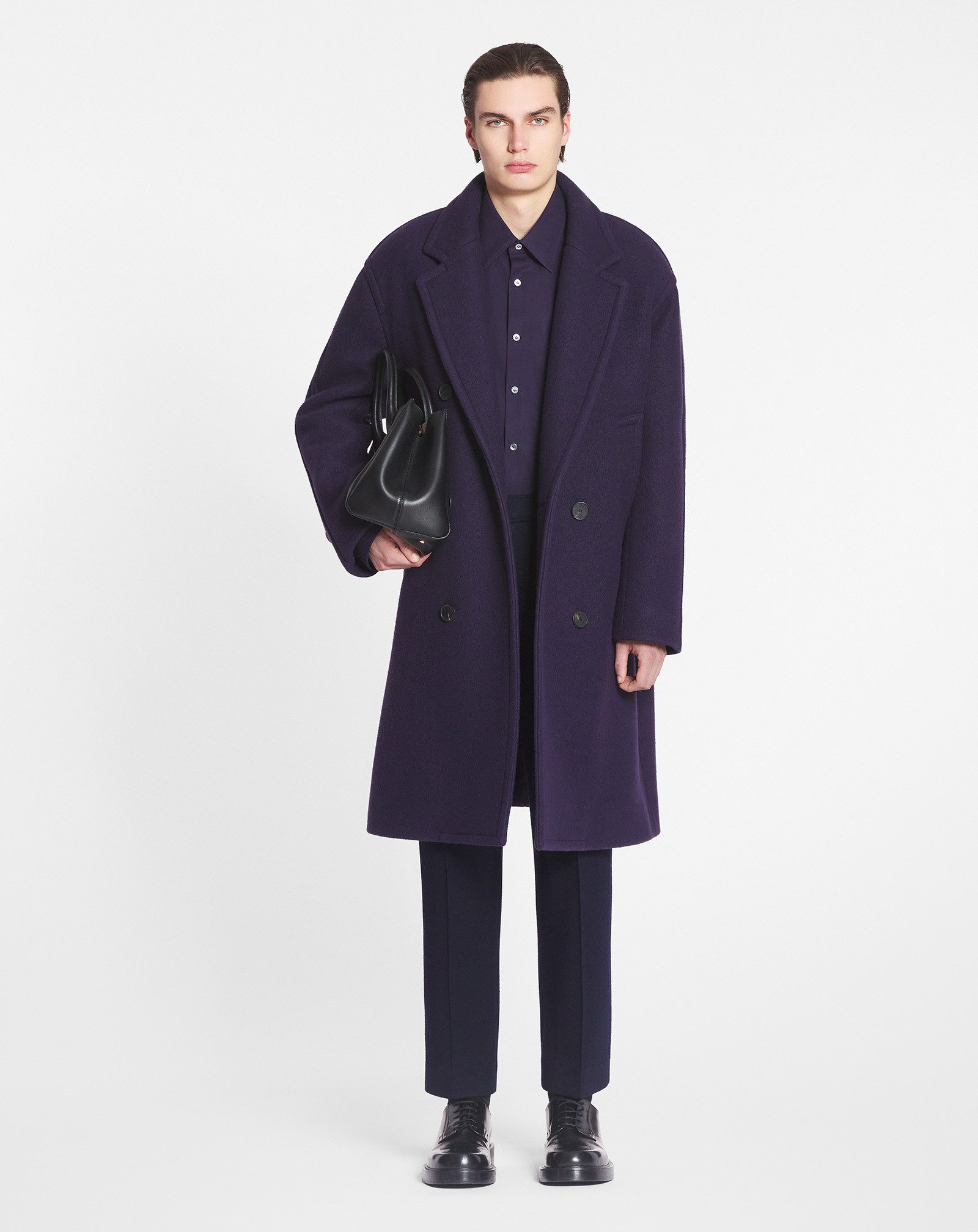 Lanvin Manteau Oversize Double Boutonnage Pour Homme In Black