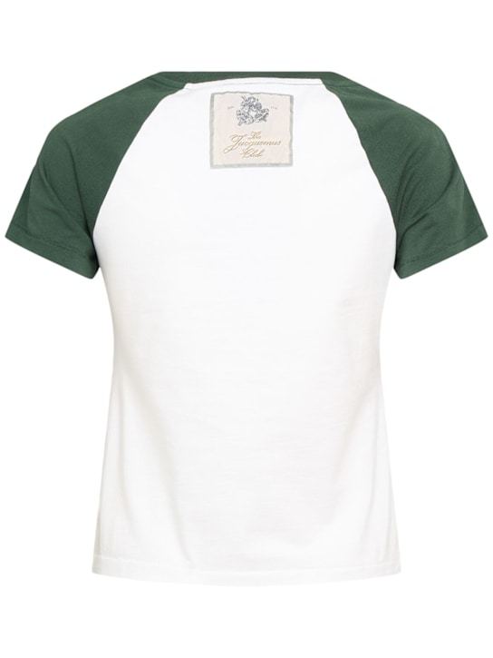 Jacquemus Cotton Blend T-shirt With Contrasting Raglan Sleeves