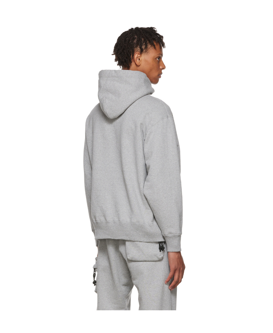 Undercover Logo-patch Drawstring Hoodie In Gray