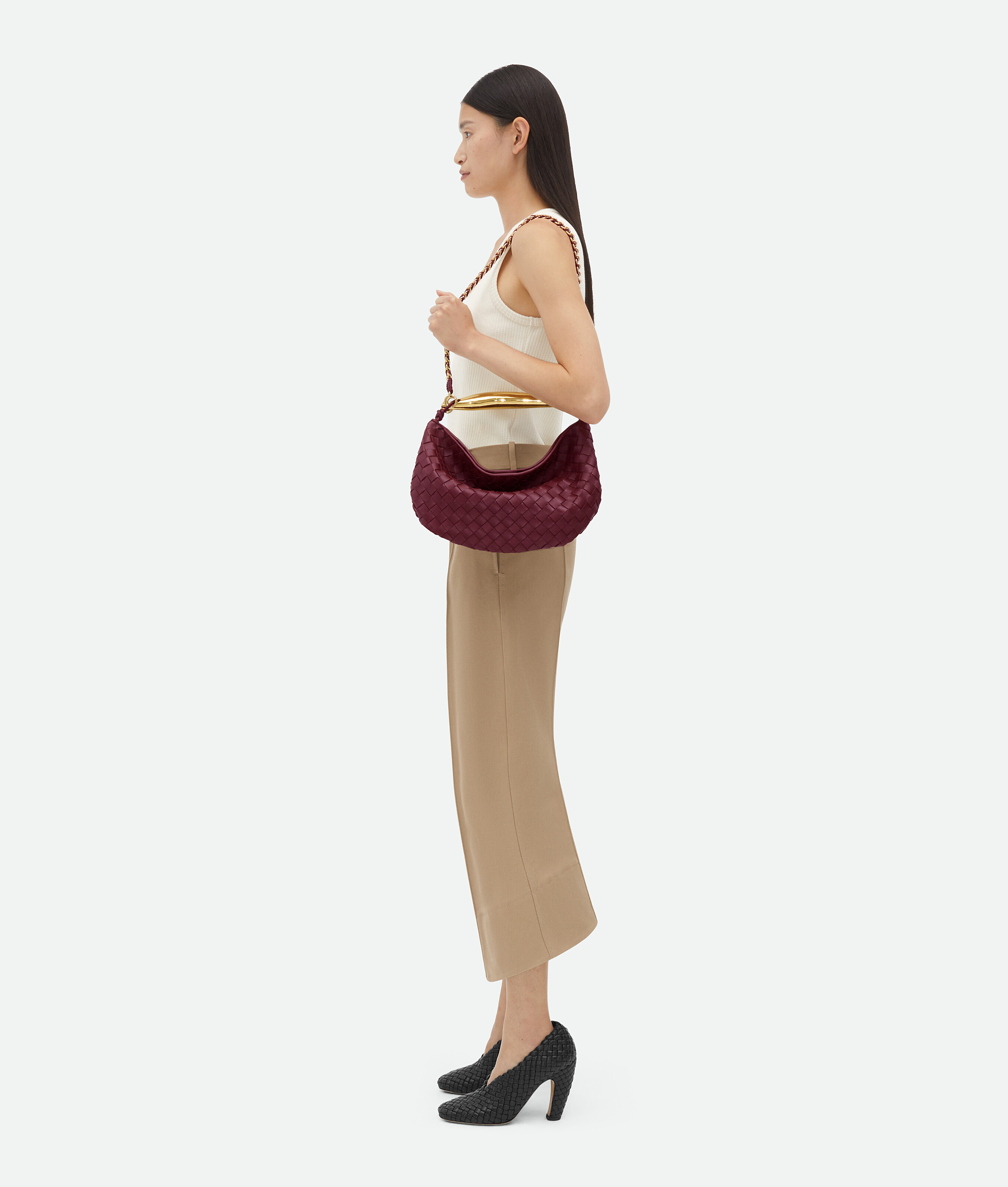 Bottega Veneta Mini Sardine Shoulder Bag In Red