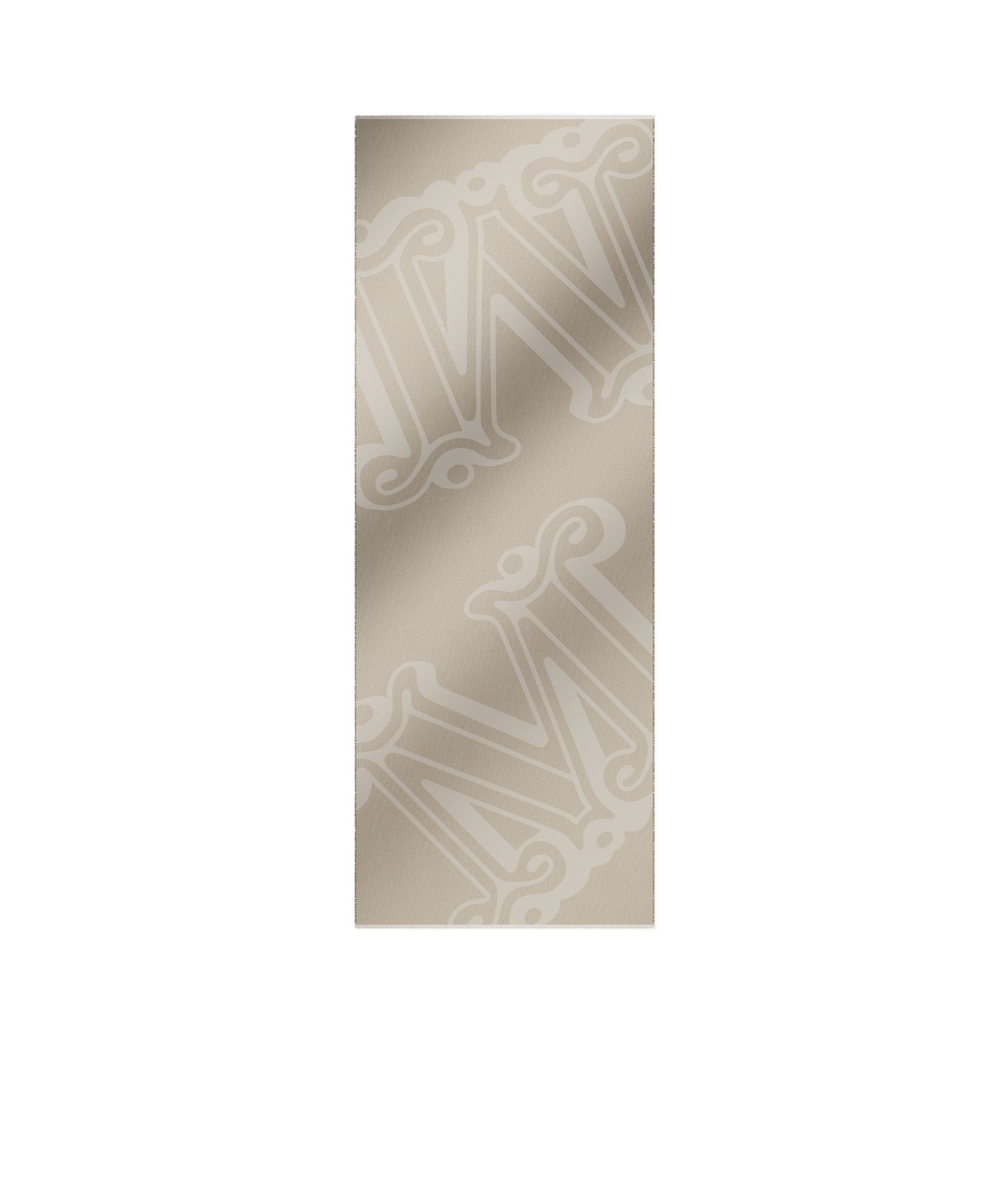 Max Mara Rectangular Wool Cashmere Scarf In Nude