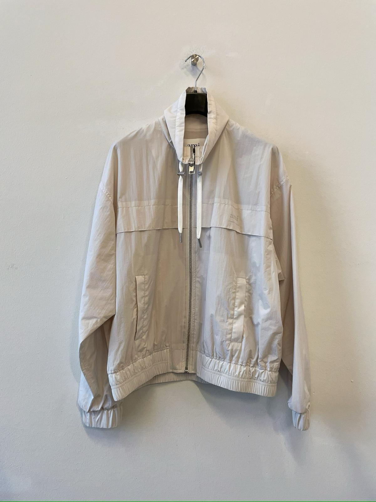 Ami Alexandre Mattiussi Ami Paris Zip-up Lightweight Jacket In Gray