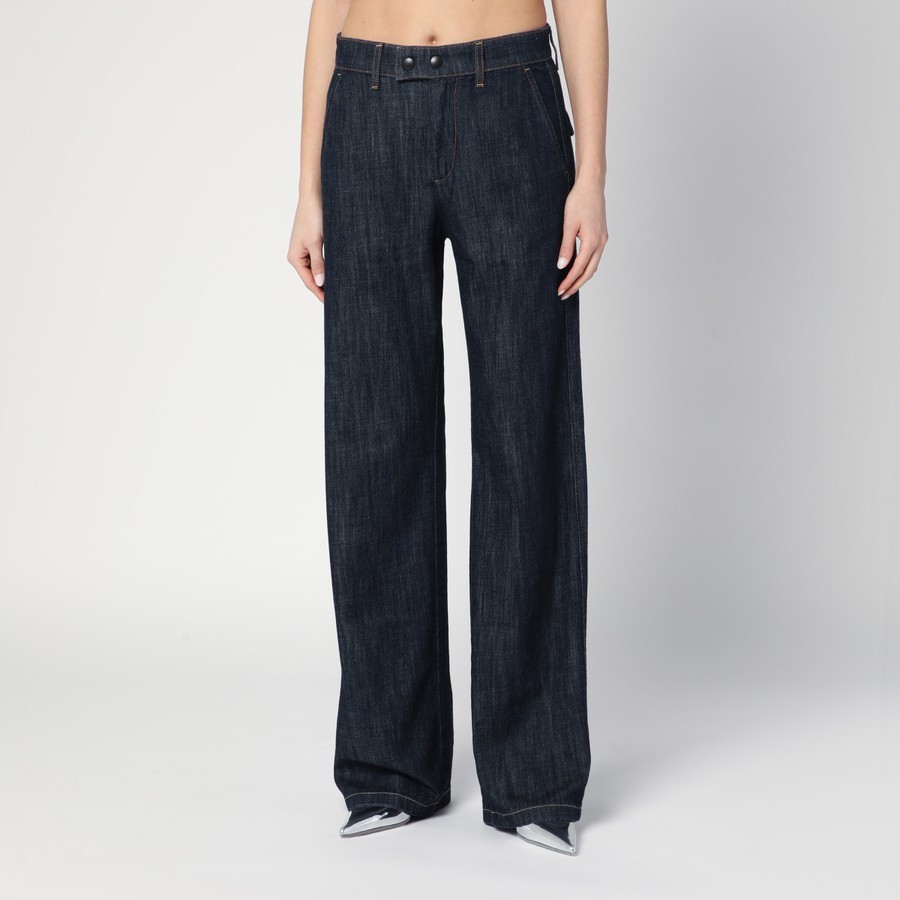 Department Five Department 5 Straight Leg Mouning Dark Blue Jeans In Dark Blue