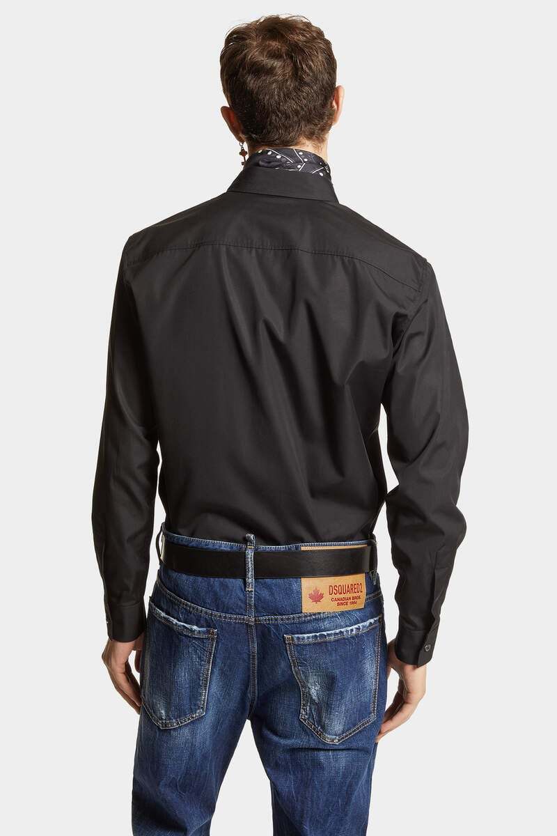 Dsquared2 Logo-print Cotton Shirt In Black