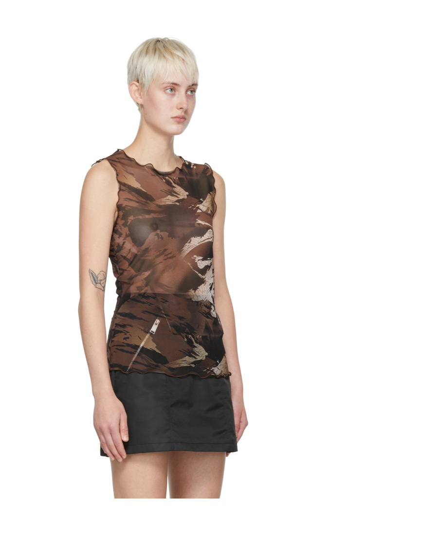 Heron Preston Logo Vest In Brown