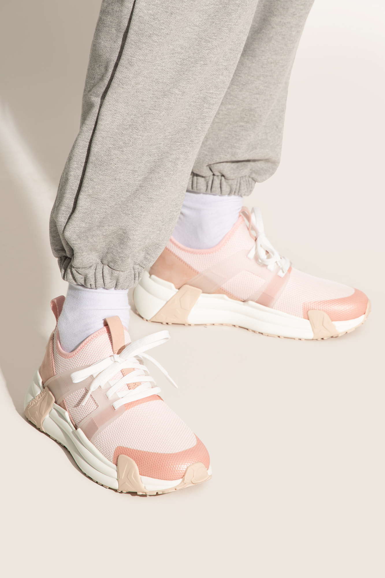 Shop Moncler Lunarove Panelled Sneakers In White