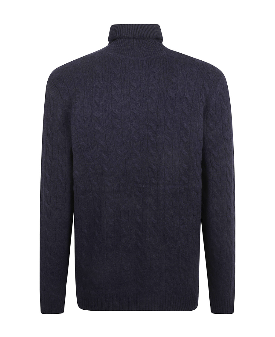 Polo Ralph Lauren Logo Embroidery Turtleneck Patterned Sweater In Black