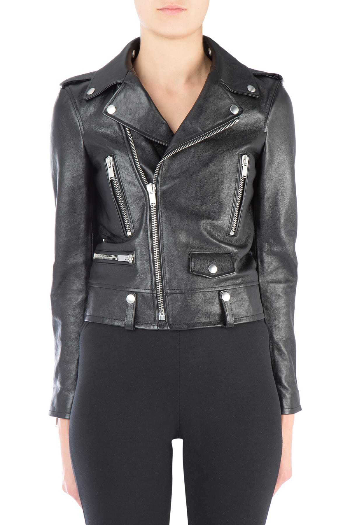 Shop Saint Laurent Classic Biker Jacket In Black