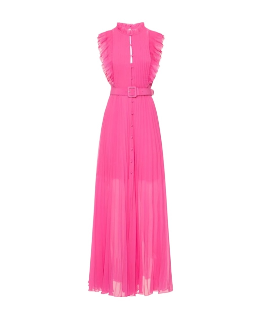 Self-portrait Belted Chiffon Maxi Dress