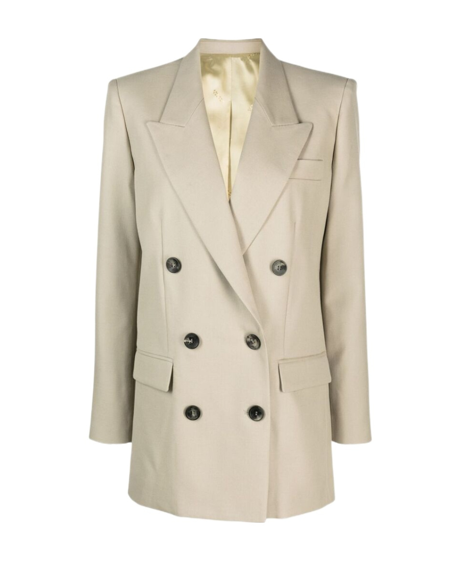 Isabel Marant Double-breasted Virgin-wool Blazer In Nude
